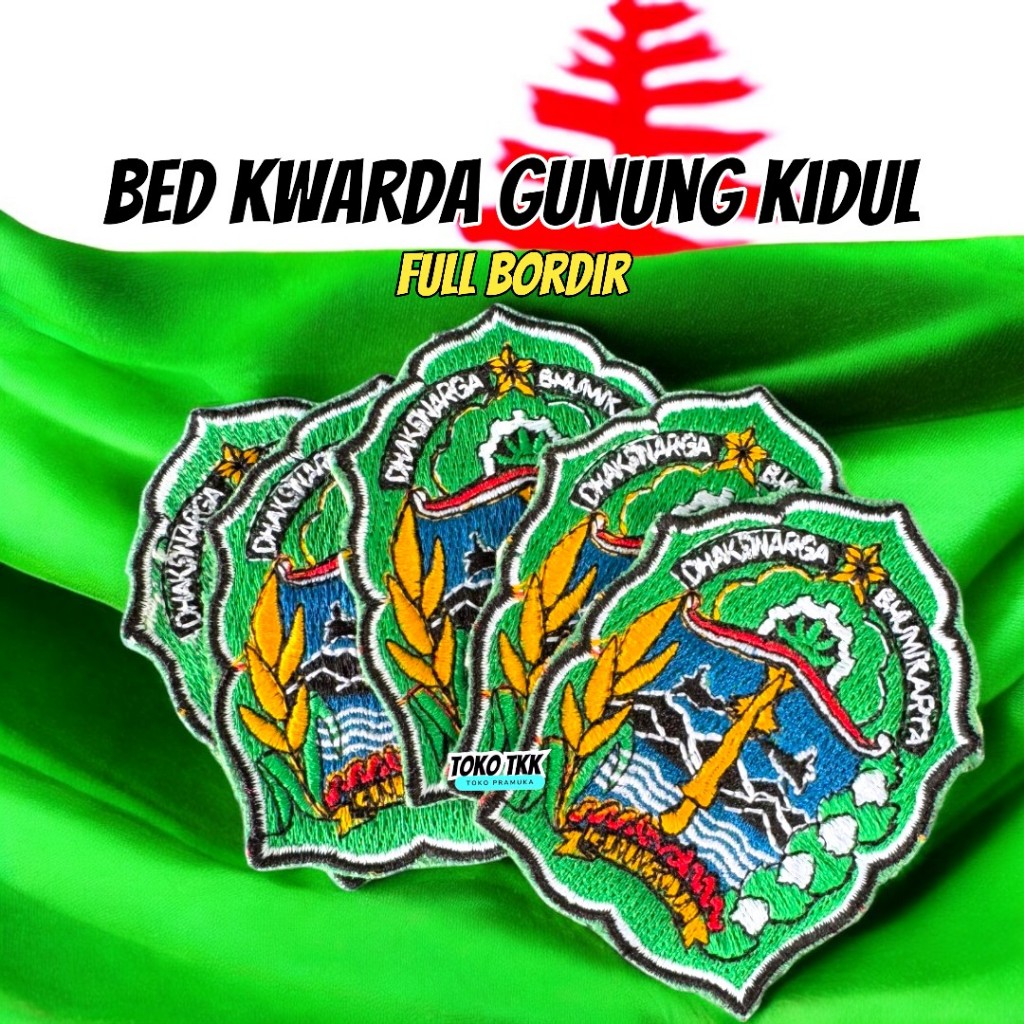 Badge kwarda gunung kidul full bordir / logo gunung kidul full bordir