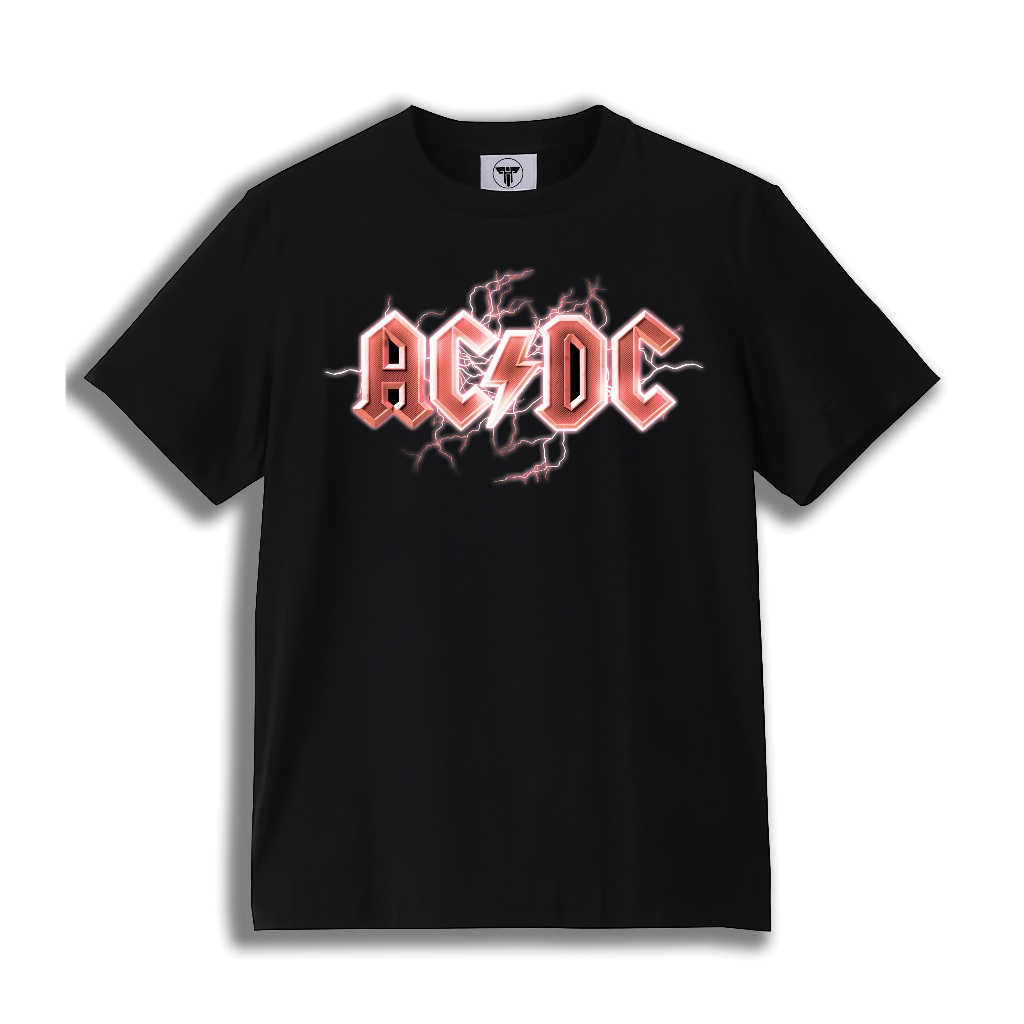T-shirt ACDC Logo _Lightning Red | Kaos Band ACDC Premium