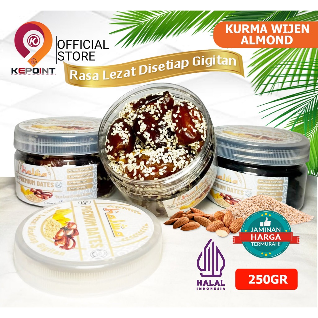 Kurma Almond Wijen Gurih 250gr / Kurma Wijen Almond Kaya Gurih Nikmat