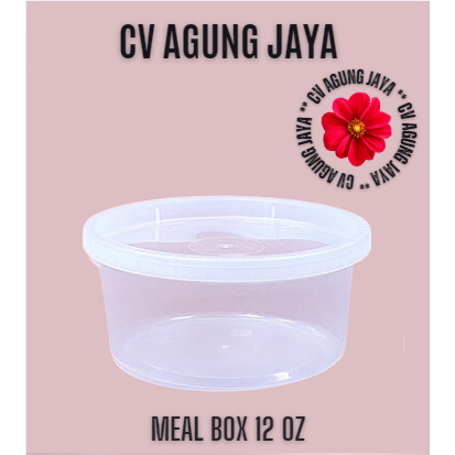 Meal Box 12 Oz Bulat Natural / Meal Box Plastik / Tempat Makan / Tempat Dessert Box /  Meal Box