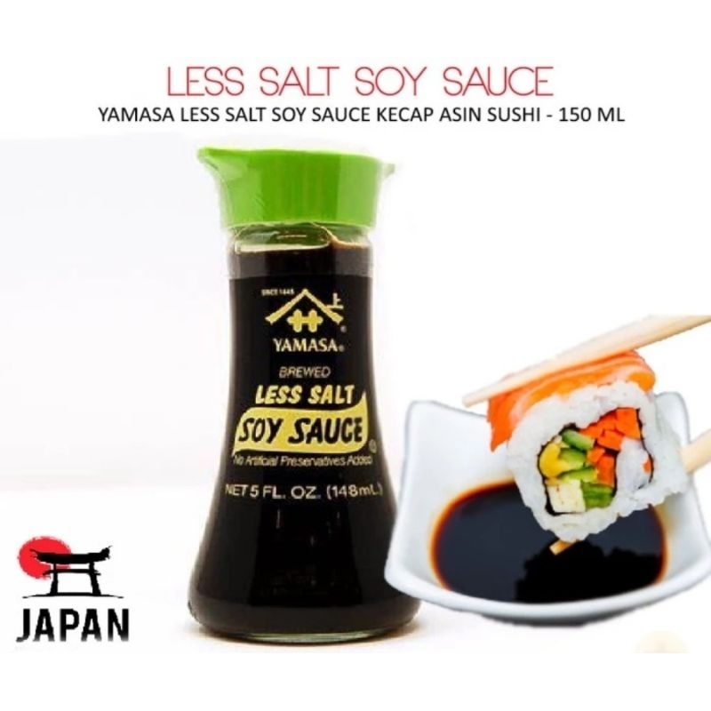 

YAMASA SOY SAUCE YAMASA SOY SAUCE SHOYU NATURAL BREWED LESS SALT GENEN 150ML JAPAN KECAP ASIN JEPANG HIJAU