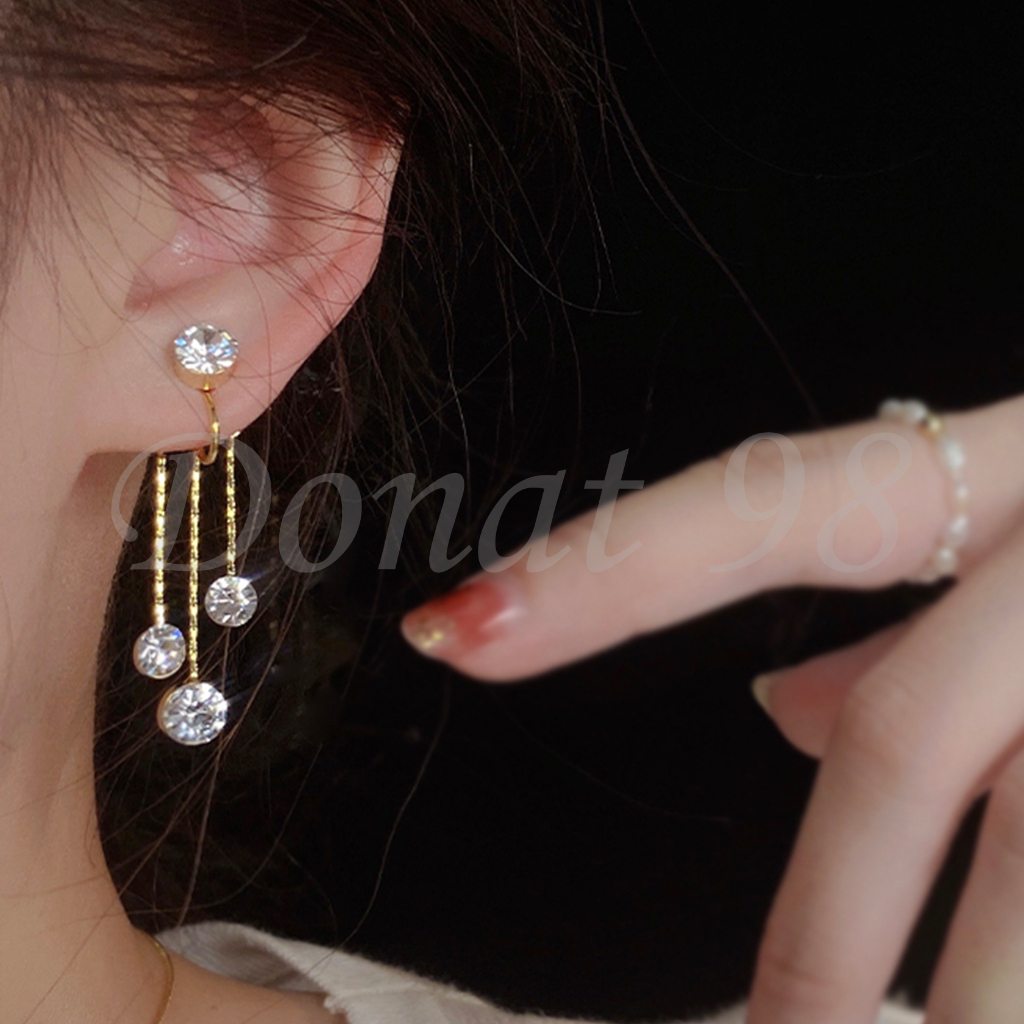 Donat - Anting Wanita Mutiara Model Rumbai / Anting Panjang Pearl Earring