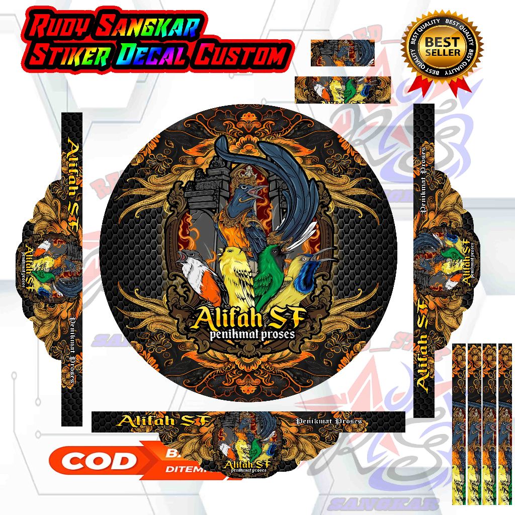 STIKER DECAL CUSTOM SANGKAR MURAI KHUSUS CUSTOM REQUEST MOTIF SESUAI PERMINTAAN