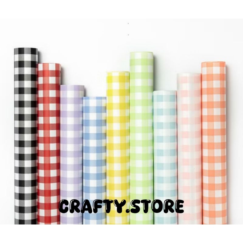 

kertas buket motif kotak-kotak