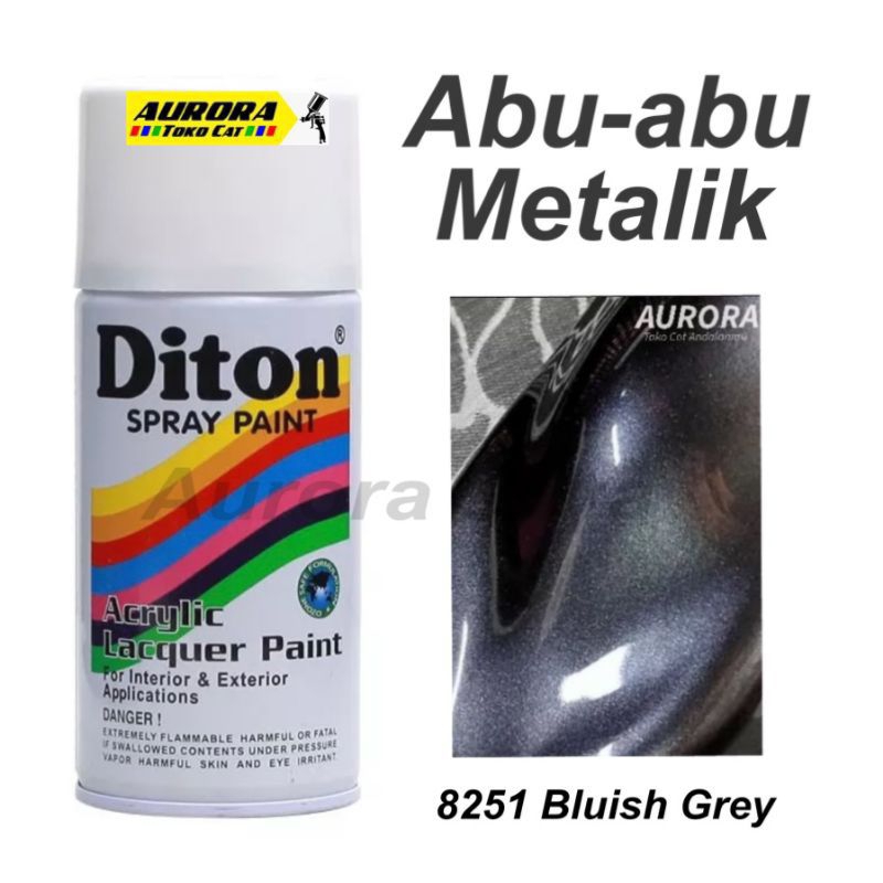Pilok Diton Bluish Grey 8251 Abu-Abu Metalik Abu Monyet Lemah Teles 300ml | Cat Semprot Sepeda Motor