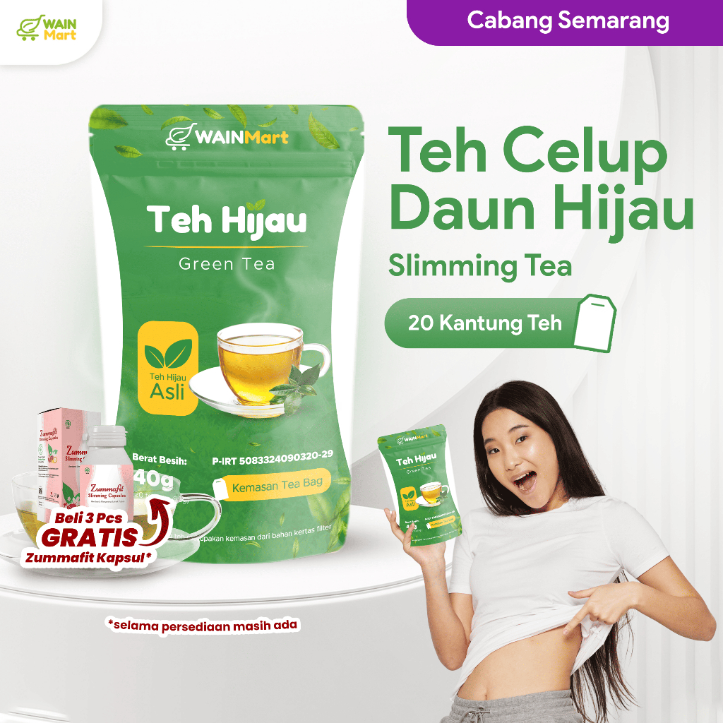 

Wainmart Teh Hijau Green Tea Teh Celup Pelangsing Alami dan Peluntur Lemak Diet Detox