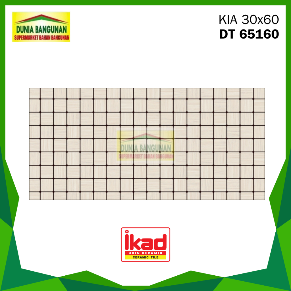 Keramik Dinding 30x60 IKAD DT 65160 KW 2 Keramik Motif Kotak-Kotak / Keramik Dinding Dapur/ Keramik 