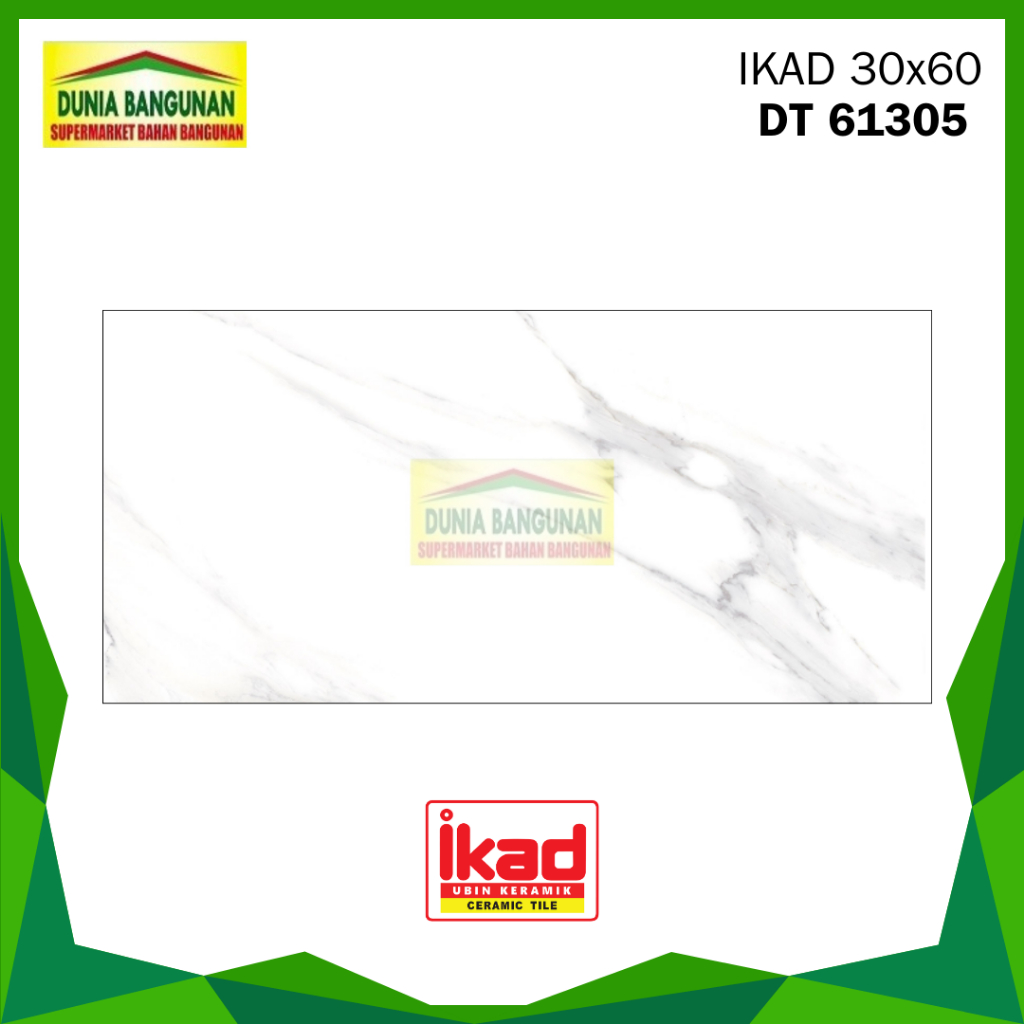 Keramik 30x60 IKAD DT 61305 30x60 Keramik Dinding / Keramik Dinding Putih Motif Abu / Keramik Dindin