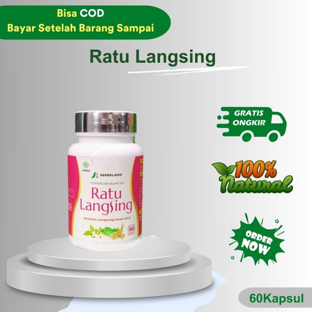 Ratu Langsing Pelangsing Alami  Herbal Alami Pelangsing BPOM - Isi 50Kapsul