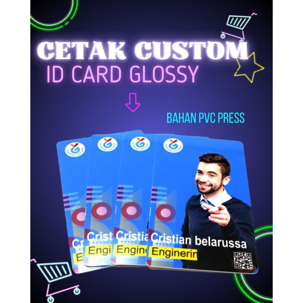 

Cetak ID CARD bahan PVC / kartu member , kartu anggota foto dan barcode min cetak 11 pcs