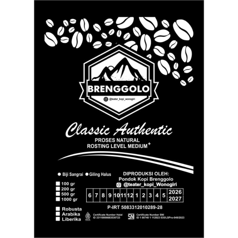 

Kopi BRENGGOLO khas Wonogiri_100gr