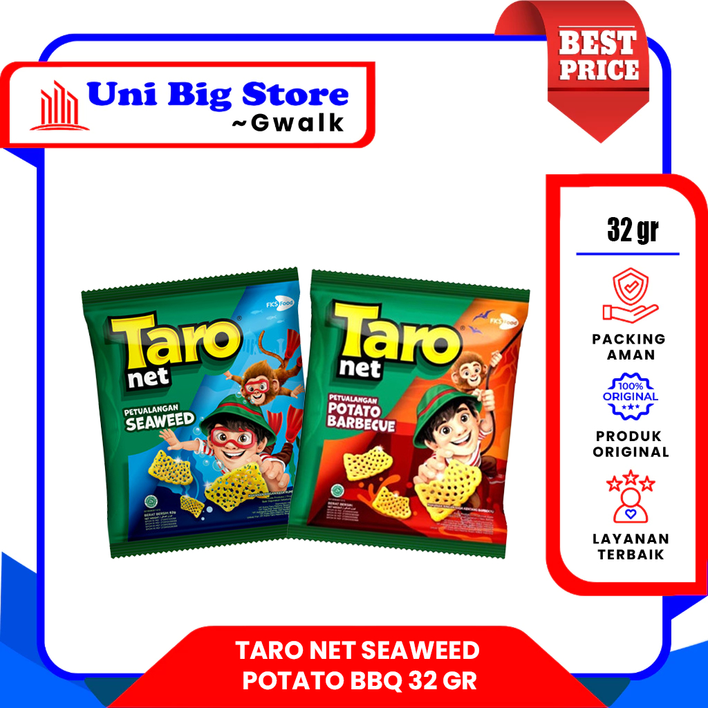 

TARO NET SNACK POTATO BARBECUE - SEAWEED - 32 gr