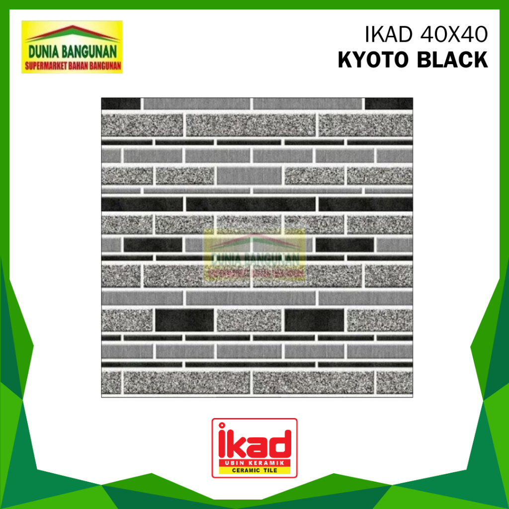 Keramik IKAD SXL Kyoto Black 40X40 / Keramik Lantai 40x40 Hitam/ Keramik Lantai Garasi/ Keramik Lant