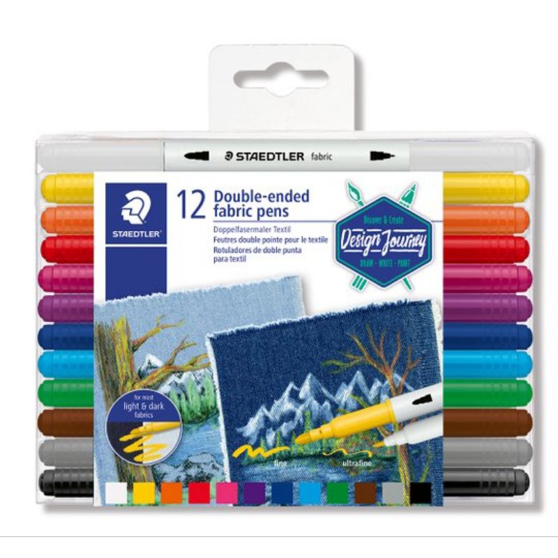 

Spidol Double Ended Fabric Pens 12 Colours Staedtler