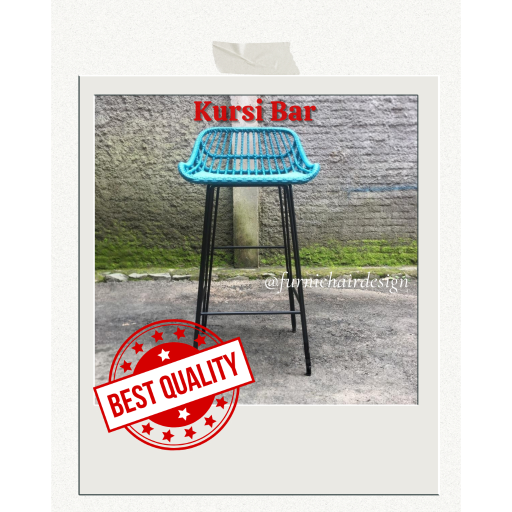 Jual Kursi Bar Metal Anyaman Rotan Sintetis