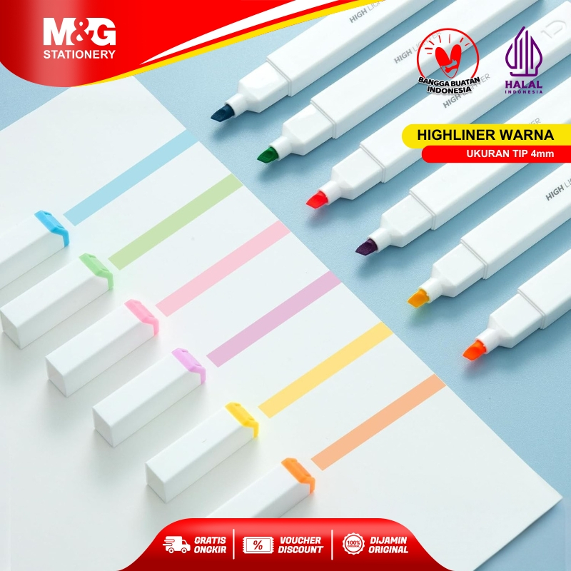 

M&G Highlighter Desain Simple Murah Pilihan Warna Pastel dan Cerah Cepat Kering Tidak Merusak Catatan Cocok Untuk Sekolah dan Kerja