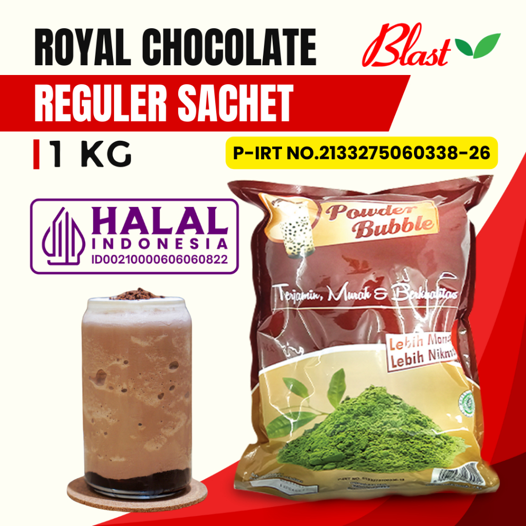 

Bubuk ROYAL COKLAT 1 KG - Bubuk Minuman Royal Chocolate - MIX Creamer + Gula Powder Cokelat