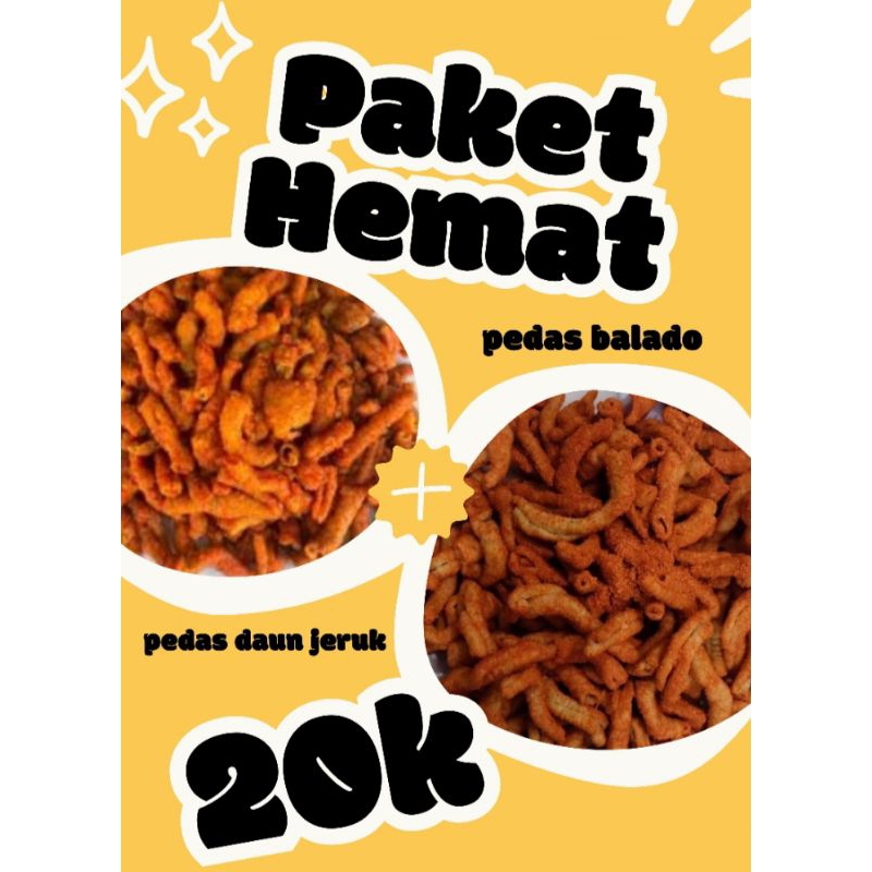 

usus pedas daun jeruk&balado dapat 4 pouch