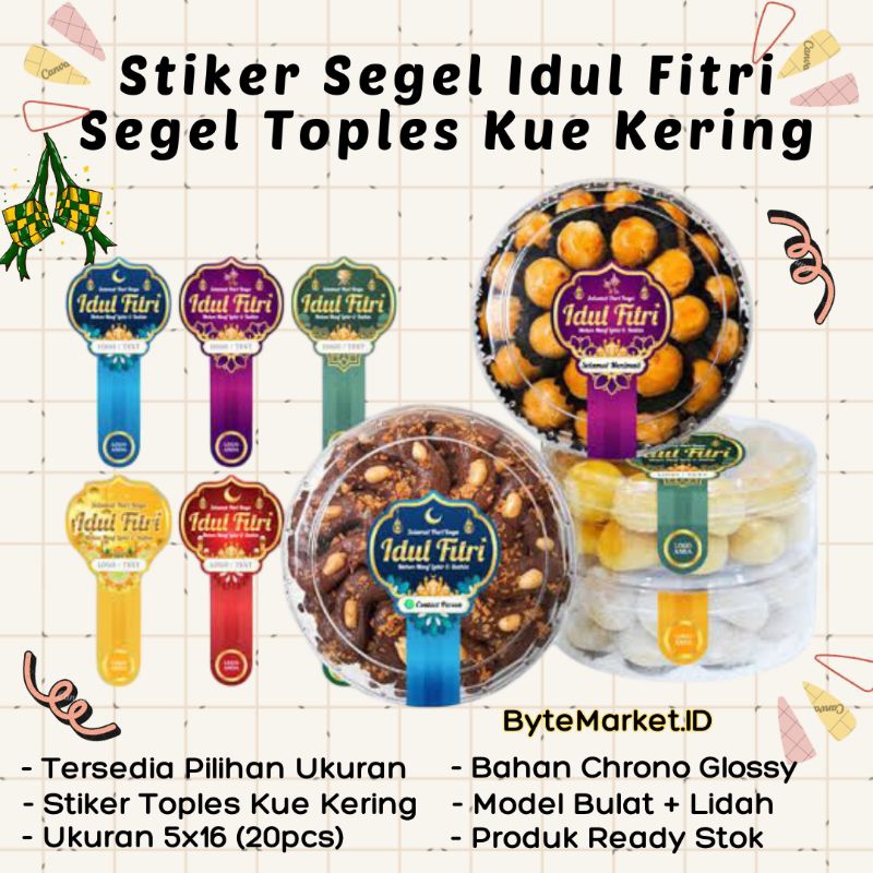 

16 PCS Stiker Toples Kue Kering Idul Fitri/Sudah di Cutting Tinggal Tempel