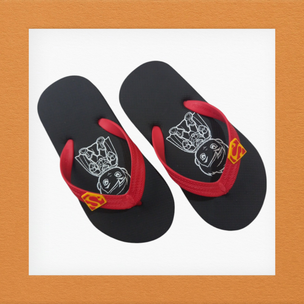 [SUPERMAN KIDS] Flip Flop Sandal Anak Kecil Cowok Karet Tebal Empuk Anti Slip Tahan Lama Size 26-35 