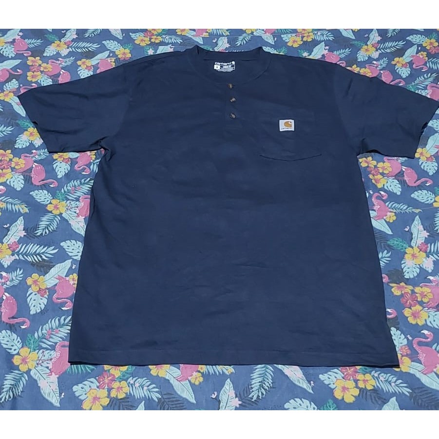 Kaos Pocket Kancing Carhartt Hijau M LD 120 P 75 100% Original