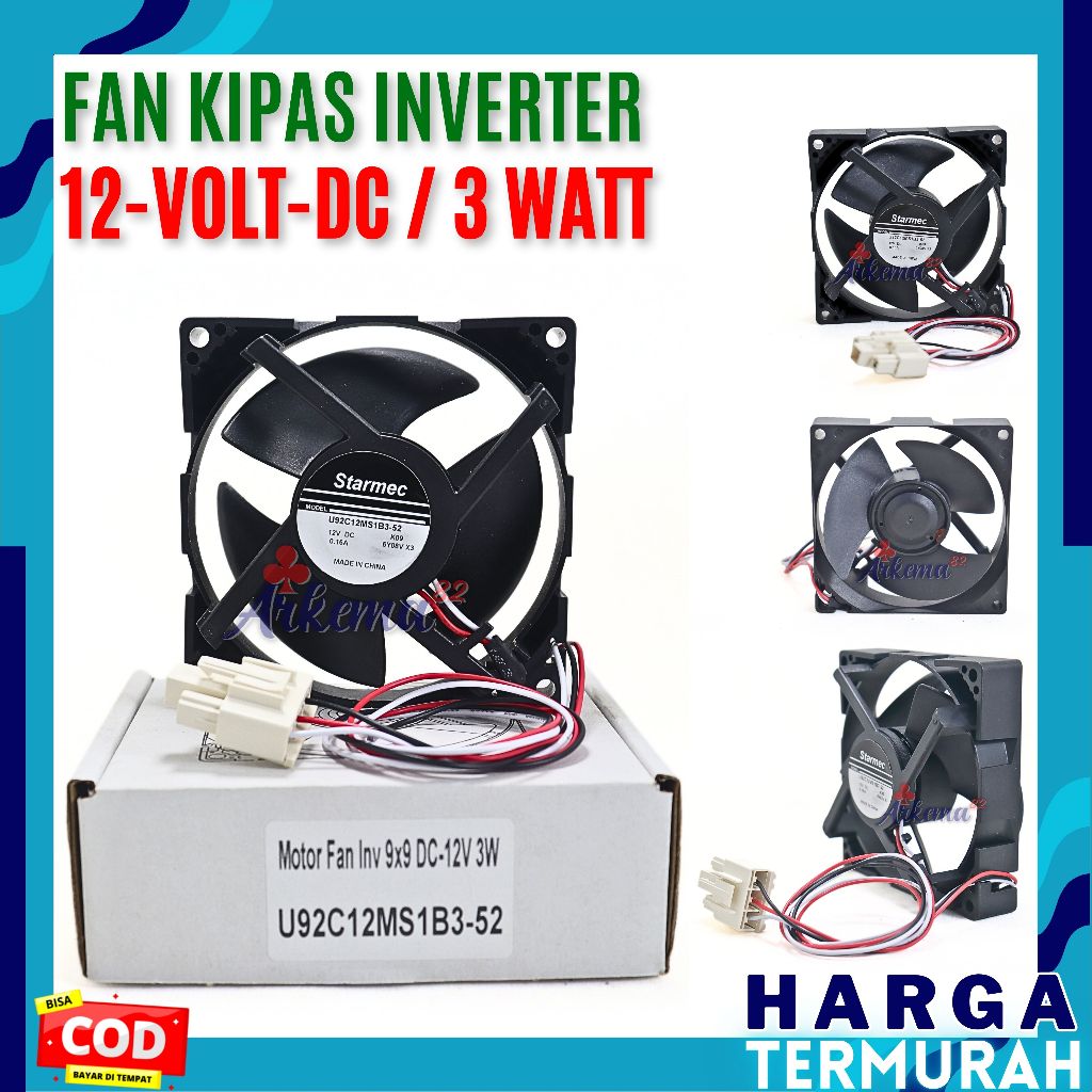 FAN KOTAK SANYO INVENTER DC 12V 9X9 NIDEC | MOTOR FAN KULKAS DC 12V | DINAMO FAN KULKAS  12 VOLT
