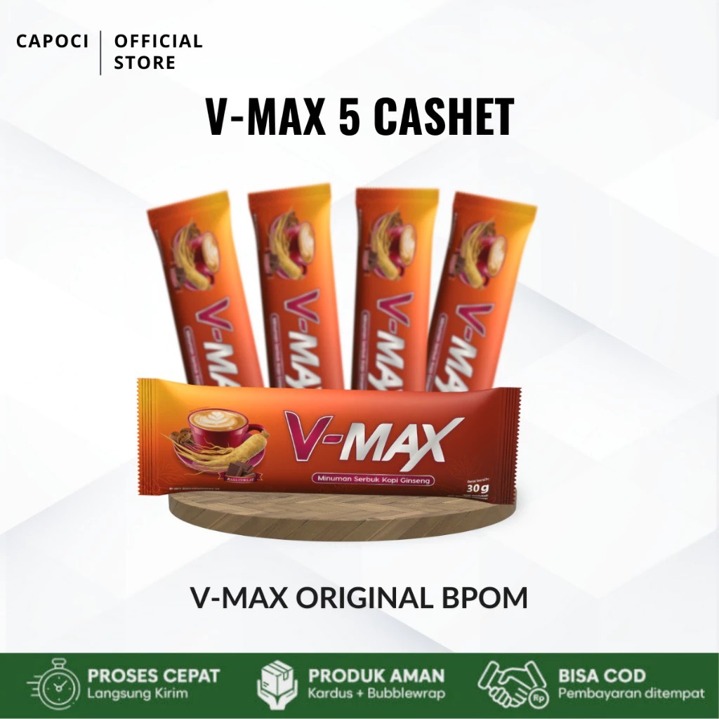 

Ecer 5 Sachet V-MAX Minuman Serbuk Kopi Ginseng Minuman Wanita COD
