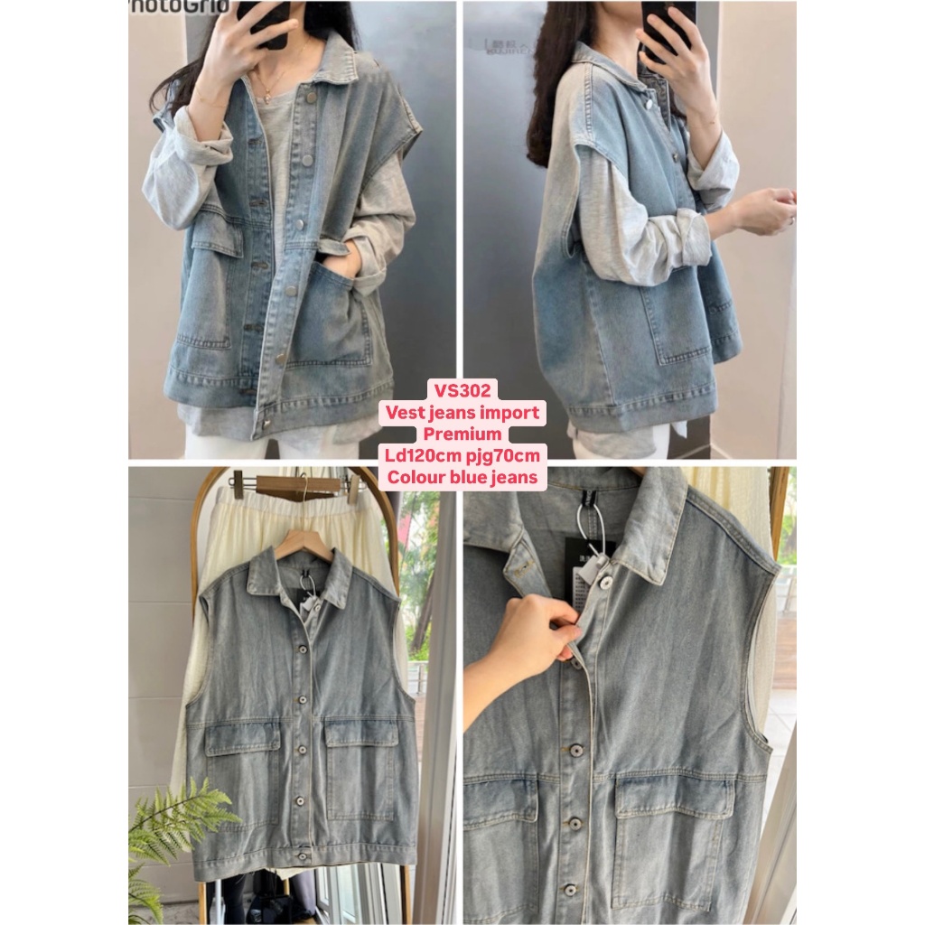 BOO - VS302 VEST JEANS WANITA IMPORT