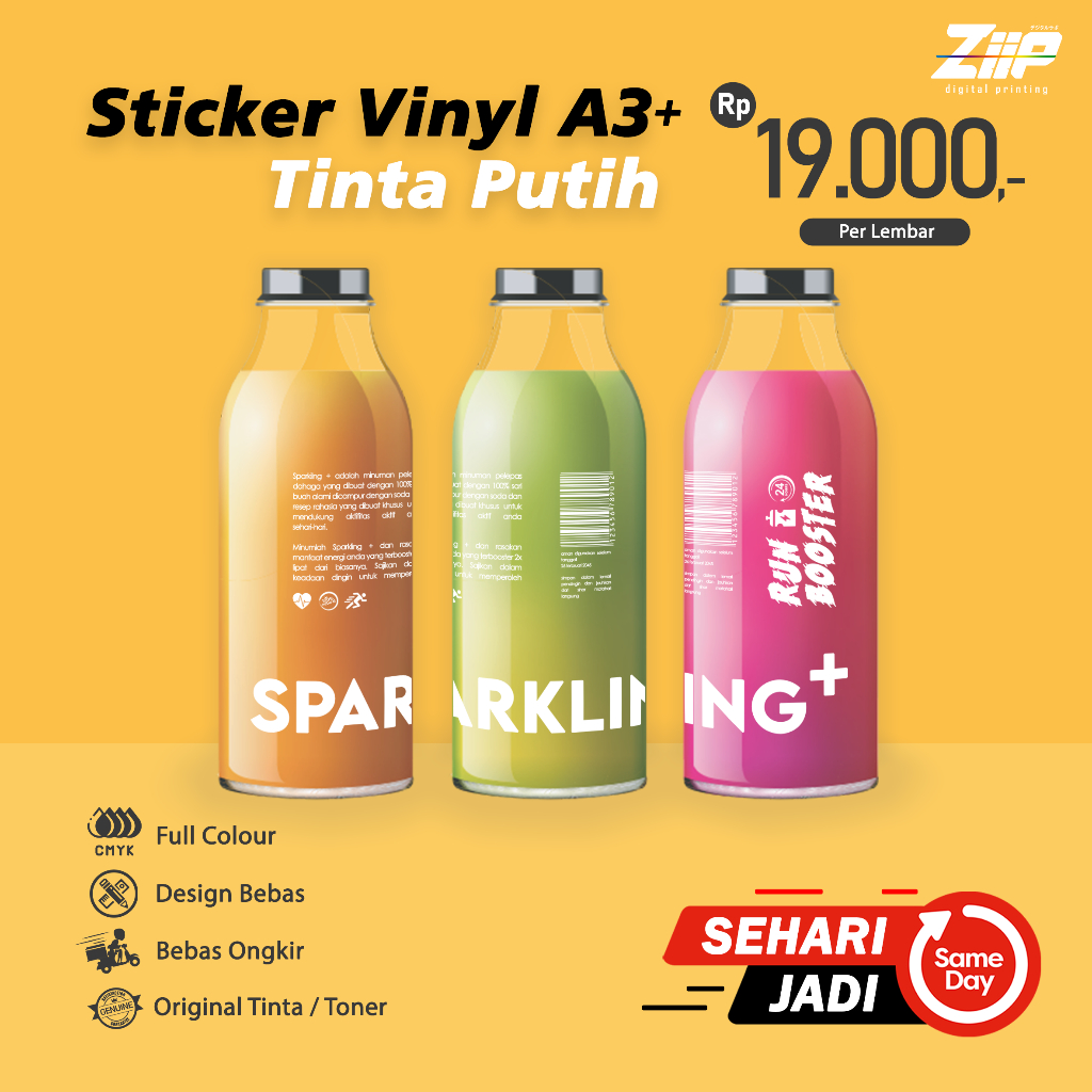 

Cetak Stiker Vinyl A3+ Tinta Putih - Kisscut | Diecut