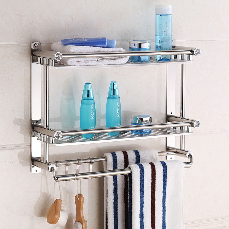 Rak Kamar Mandi Stainless Gantungan handuk Rak Bumbu Dapur Stainless Steel Rak Tempel Gantung Tempat