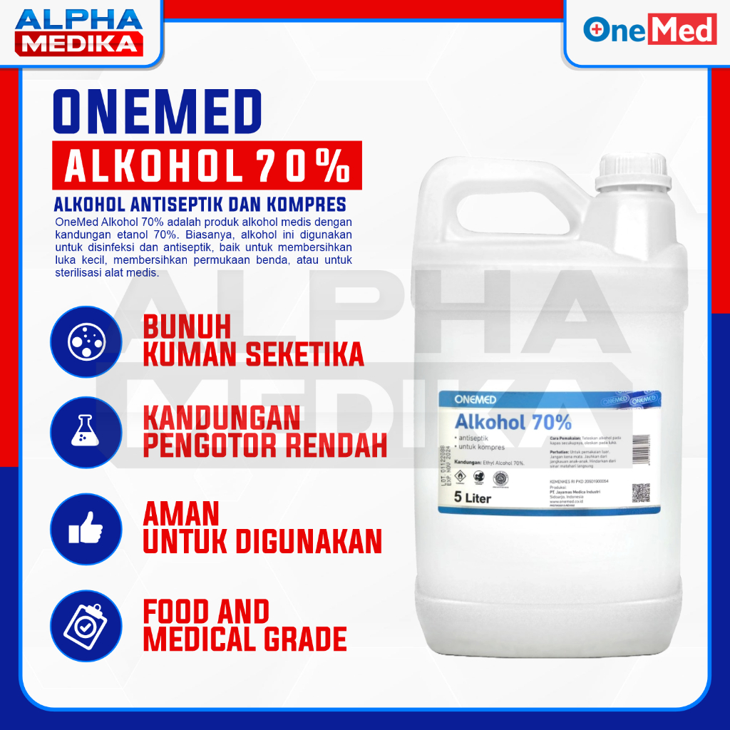 Alkohol 70% Onemed 5 Liter / Alkohol 5liter Onemed 70% / Alcohol Onemed