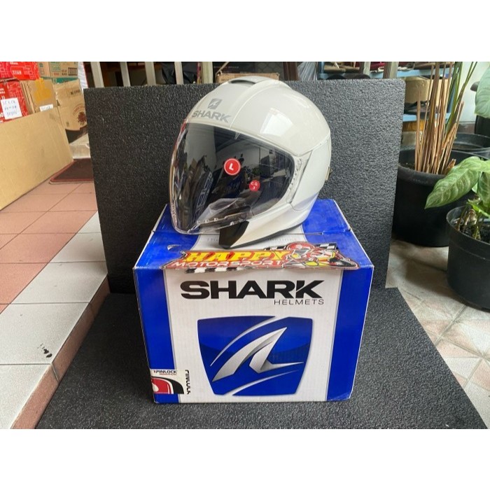 HELM HALF FACE SHARK CITYCRUISER BLANK WHITE AZUR