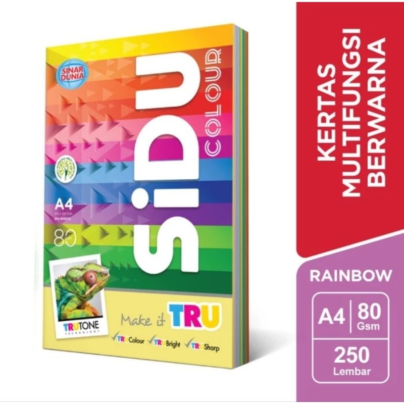 

SiDU Kertas HVS Warna Rainbow (10 Warna) 80 GSM A4
