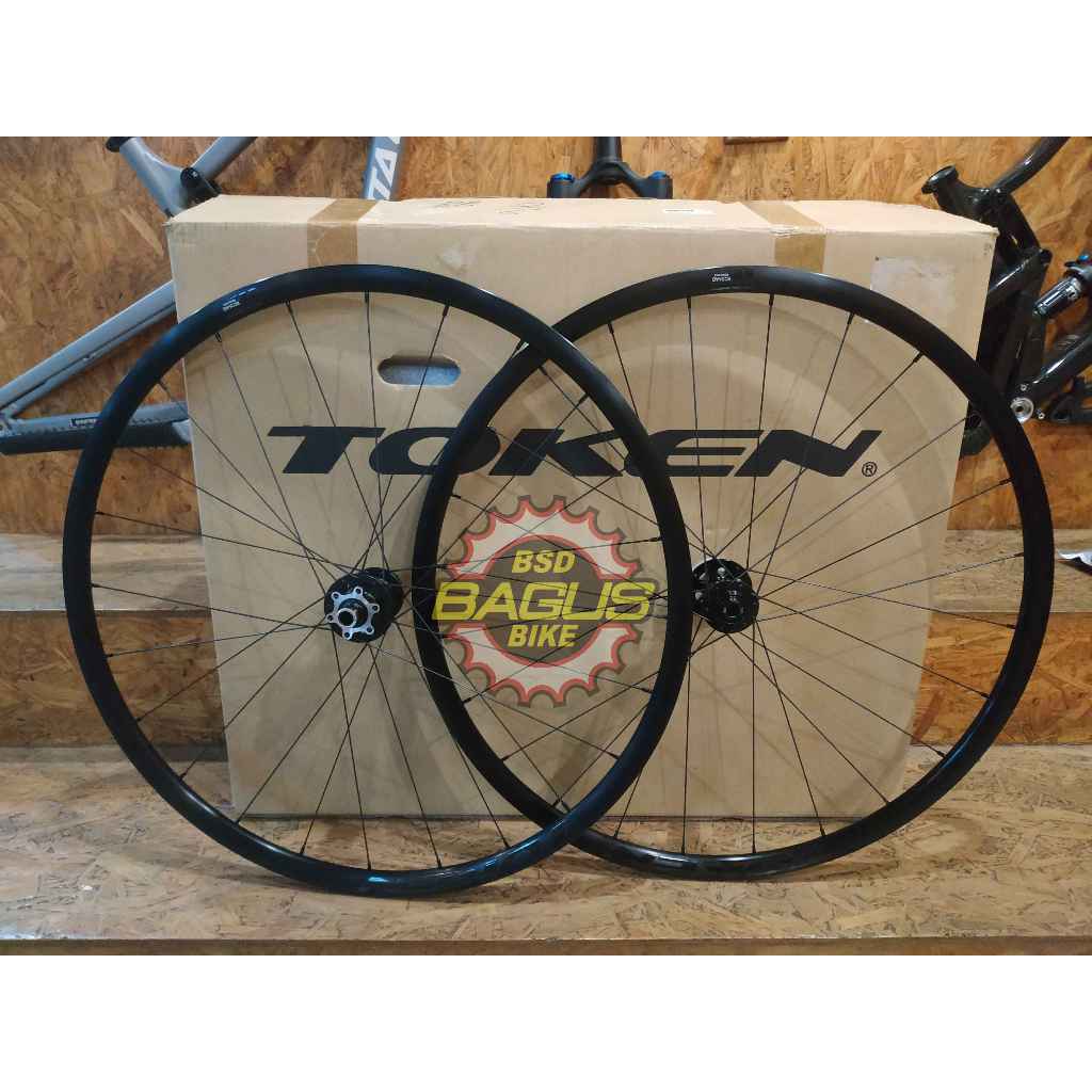 Token Wheelset UU EC24AD 24mm Alloy Clincher Road Racing Disc Brake,12mm Thru & QR 100/135 Shimano 1