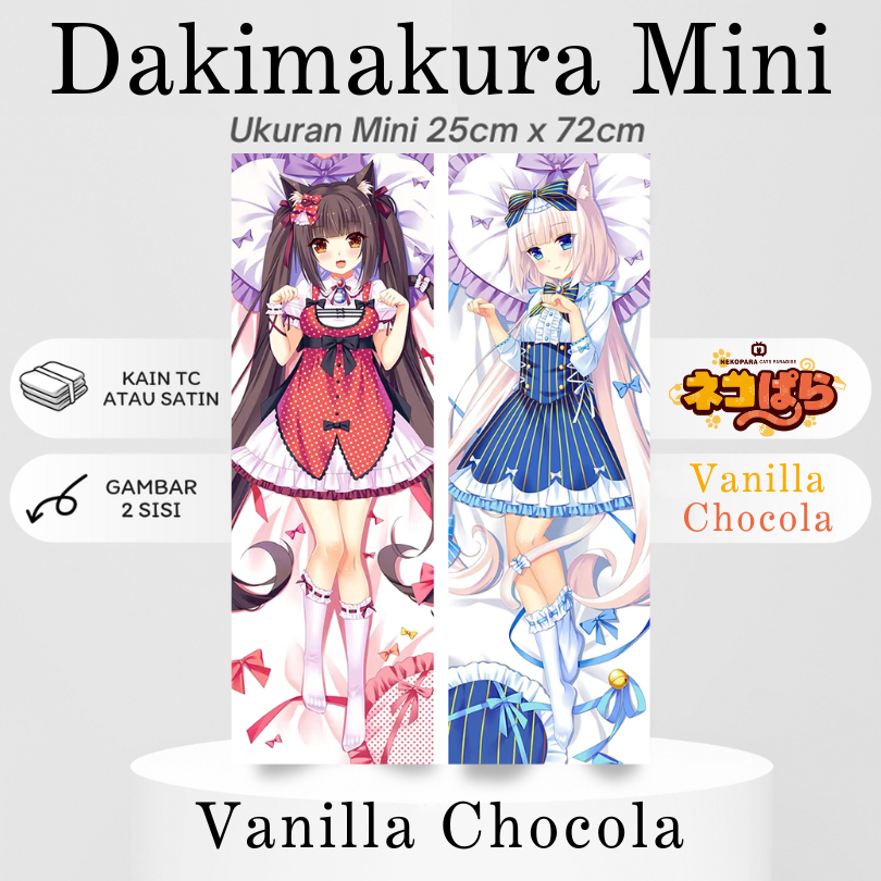 DAKIMAKURA MINI VANILLA CHOCOLA Nekopara Bantal Anime Waifu Mini Nekopara