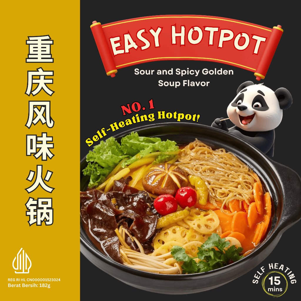 

EASY HOTPOT Sour and Spicy Golden Soup Flavor No. 1 Self Heating Hotpot (Halal)