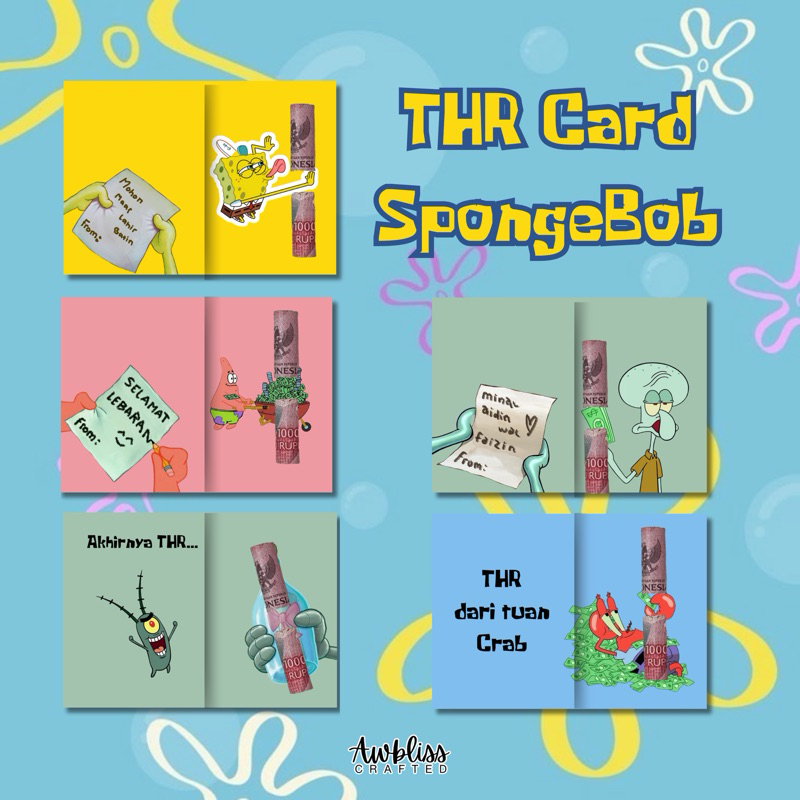

Kartu Amplop THR Lebaran unik lucu kreatif Spongebob satuan