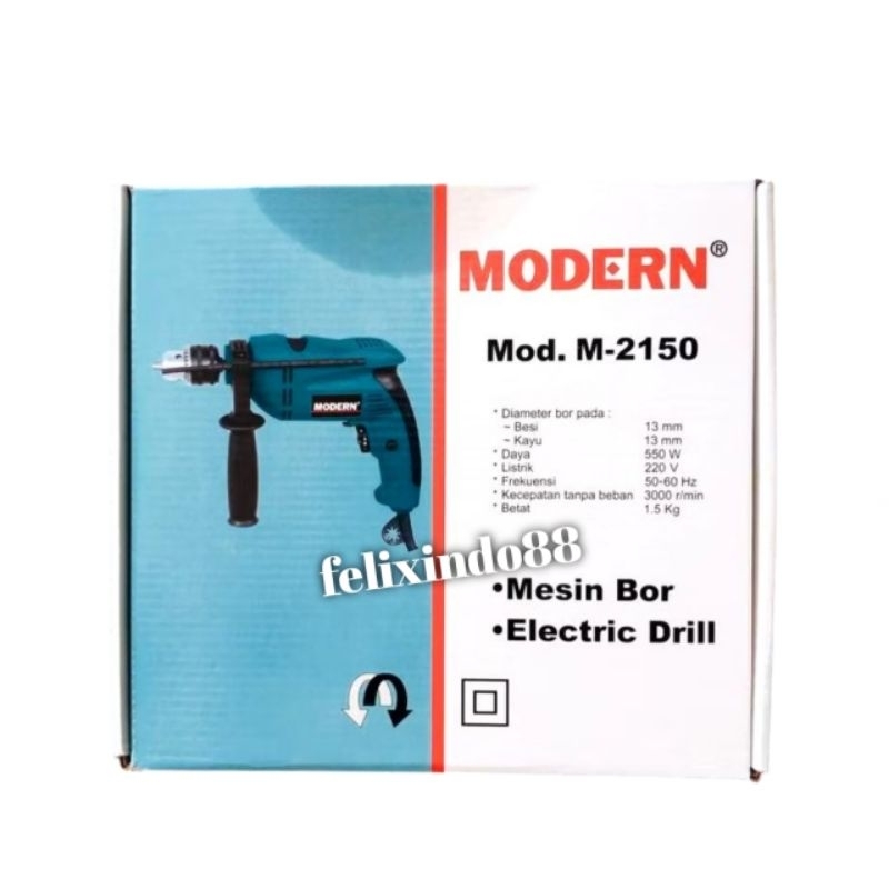 Mesin Bor Listrik 13mm Modern M-2150 Original Bor Tembok Besi Kayu 13 mm M2150 Bor Beton Bolak Balik