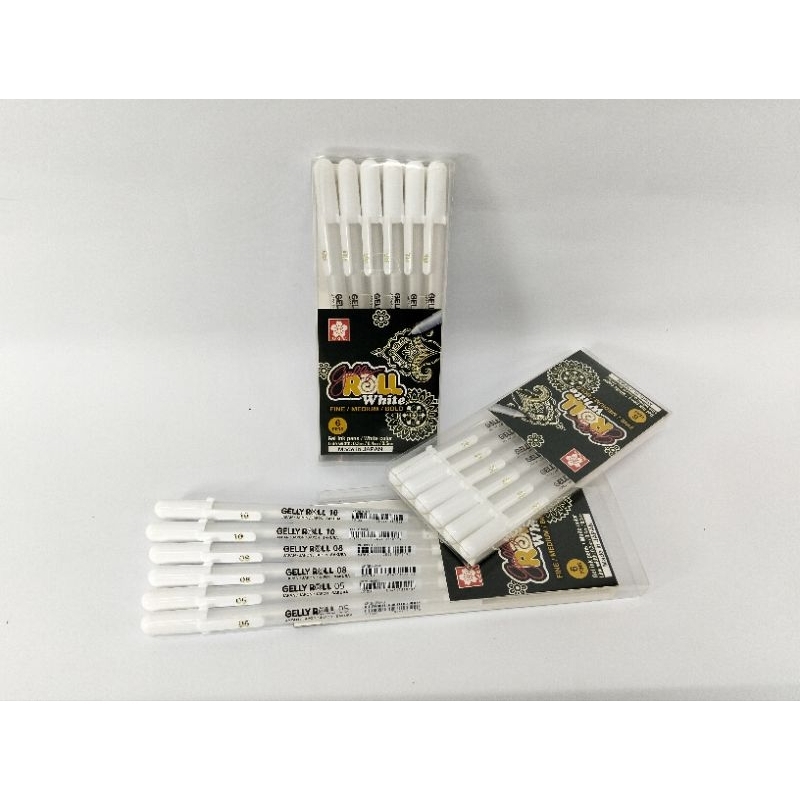 

Sakura Gelly Roll White Gel Pen / Pulpen Gel Putih Set 6