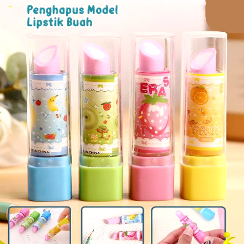 

Penghapus Pensil Model Lipstik Karakter Buah Warna Warni