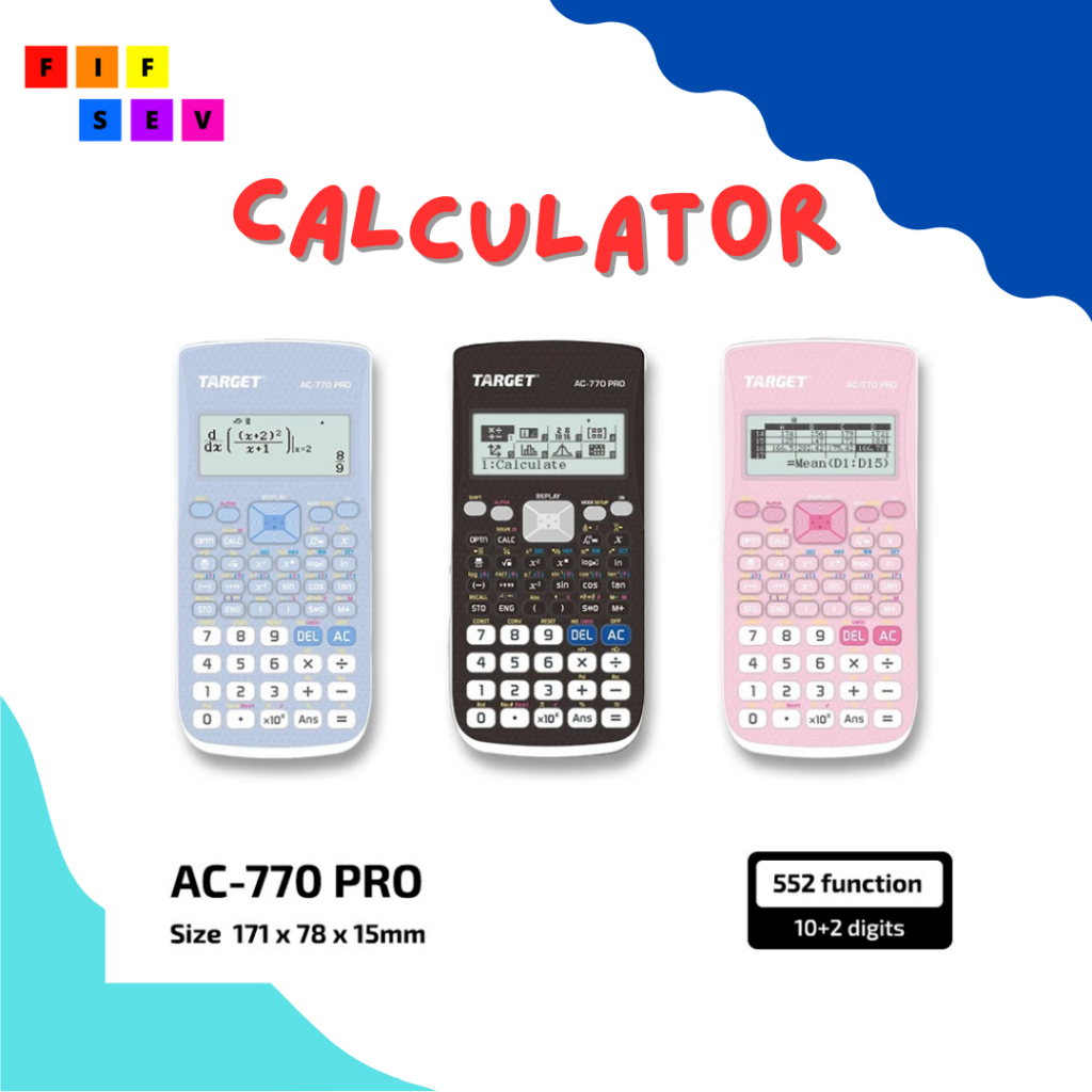 

Kalkulator - Calculator - Target AC-770 PRO - Scientific Calculator - 552 Fungsi