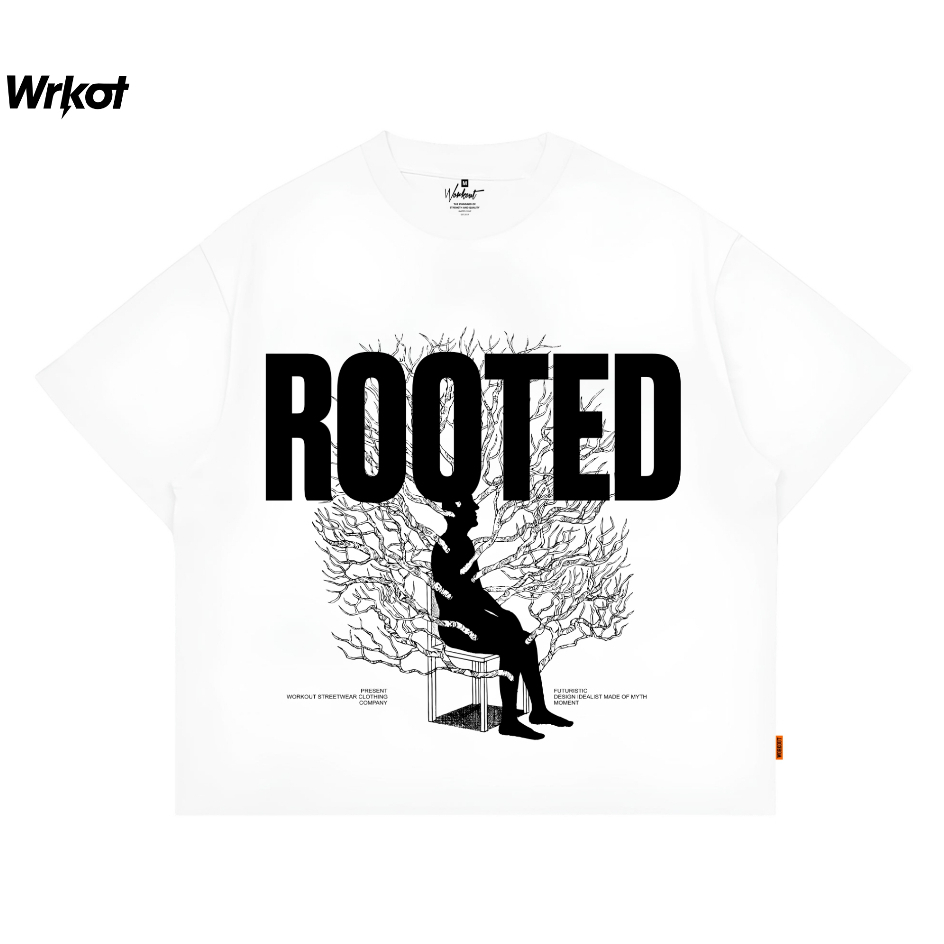 Workout Streetwear Kaos Baju Tshirt Boxy Oversize 20S Rooted