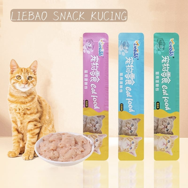 Cemilan Kucing Snack Kucing 15g Makanan Kucing Cat Food Adult Kitten Liebao Aichong Renjia Meow Litt