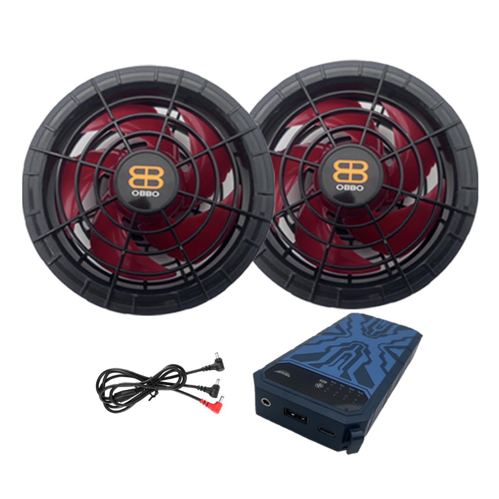 OBBO [Kualitas Jepang] Baterai dan kipas set, pakaian ventilasi listrik, 20000mAh