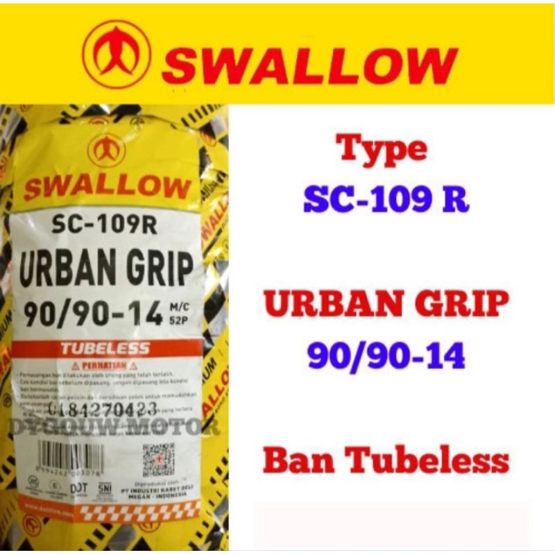 BAN LUAR SWALLOW TUBELESS 90 90 14 URBAN GRIP SC-109R SC109R