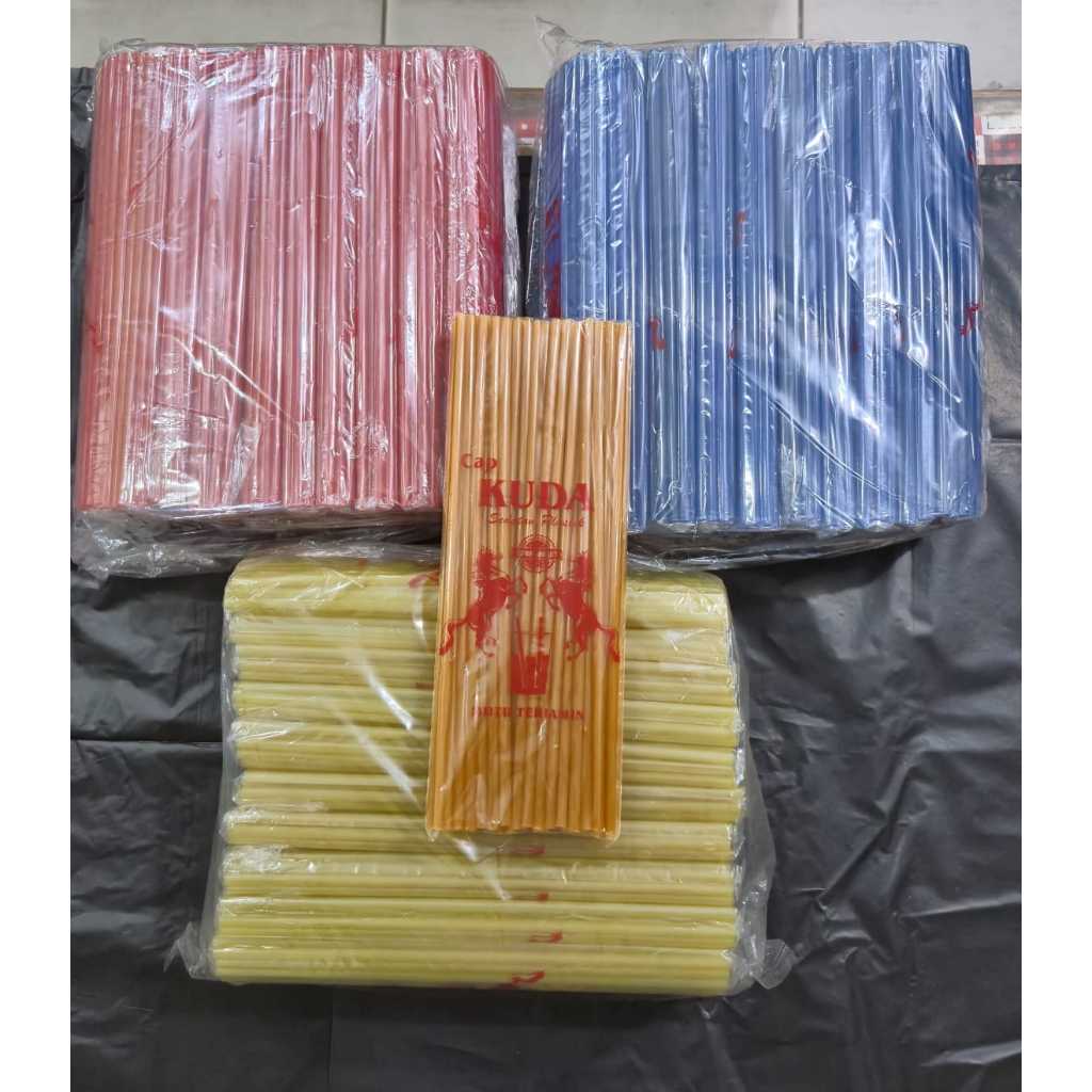 Sedotan Plastik cap Kuda laut | Sedotan lurus plastik | Sedotan es |