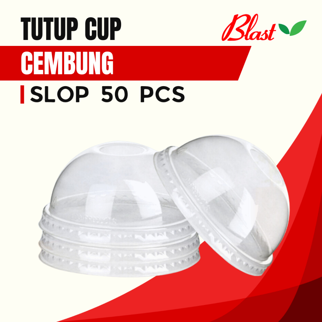 Tutup Gelas Cembung / Tutup Plastik Bening / CUP LID DOME - Tutup Cembung - Tutup Gelas Plastik