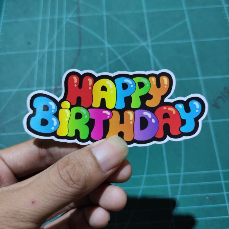 

Sticker Happy Birthday Warna Warni