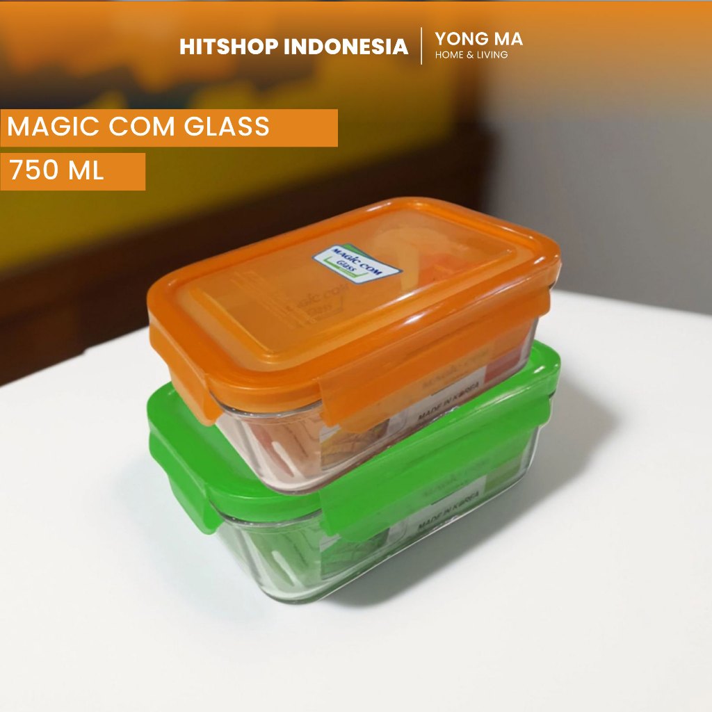 Yong Ma - Magic Com Glass - Tempat/Kotak Makanan Kaca 715 ml
