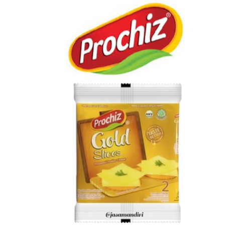 

Keju Prochiz Gold Slice Cheddar Cheese 26 gr isi 2 lembar 1 pcs